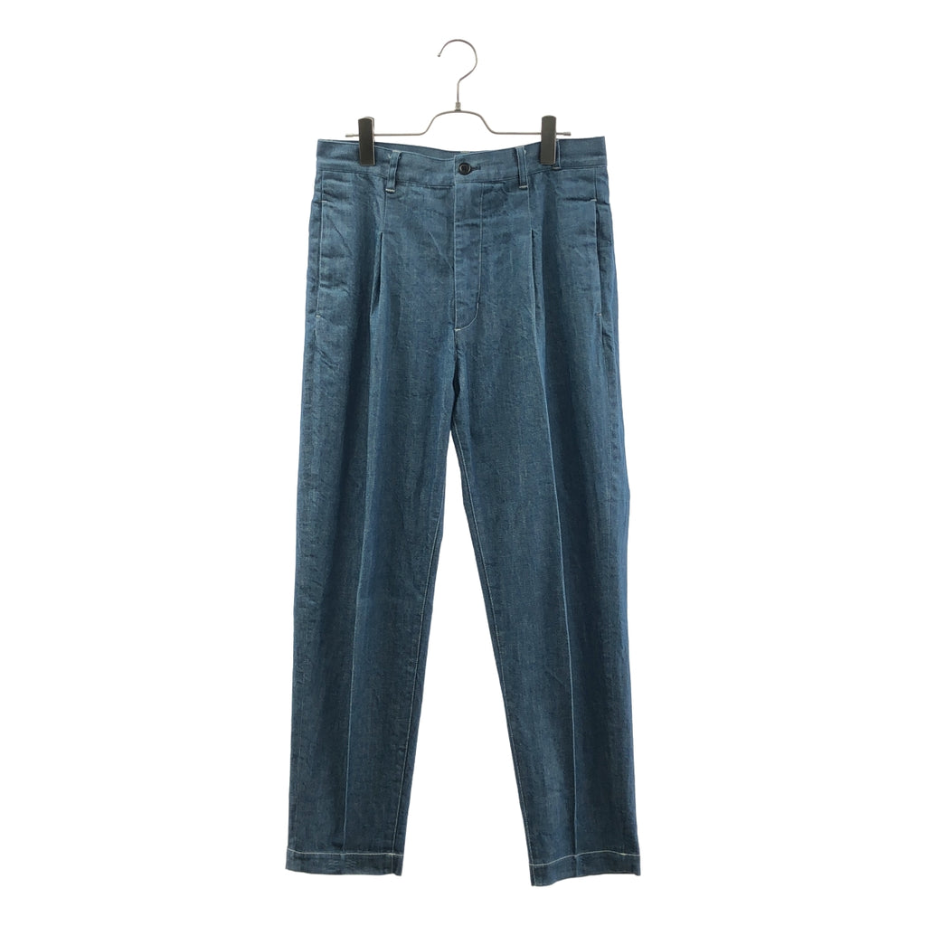 MR.OLIVE / 미스터 올리브 | 주름 와이드 테이퍼드 데님 팬츠 | L | 남성