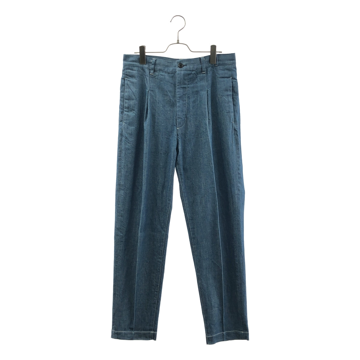 MR.OLIVE / 미스터 올리브 | 주름 와이드 테이퍼드 데님 팬츠 | L | 남성