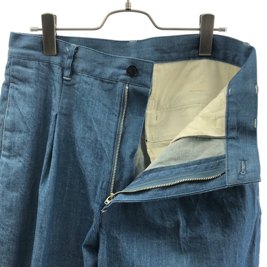 MR.OLIVE / 미스터 올리브 | 주름 와이드 테이퍼드 데님 팬츠 | L | 남성