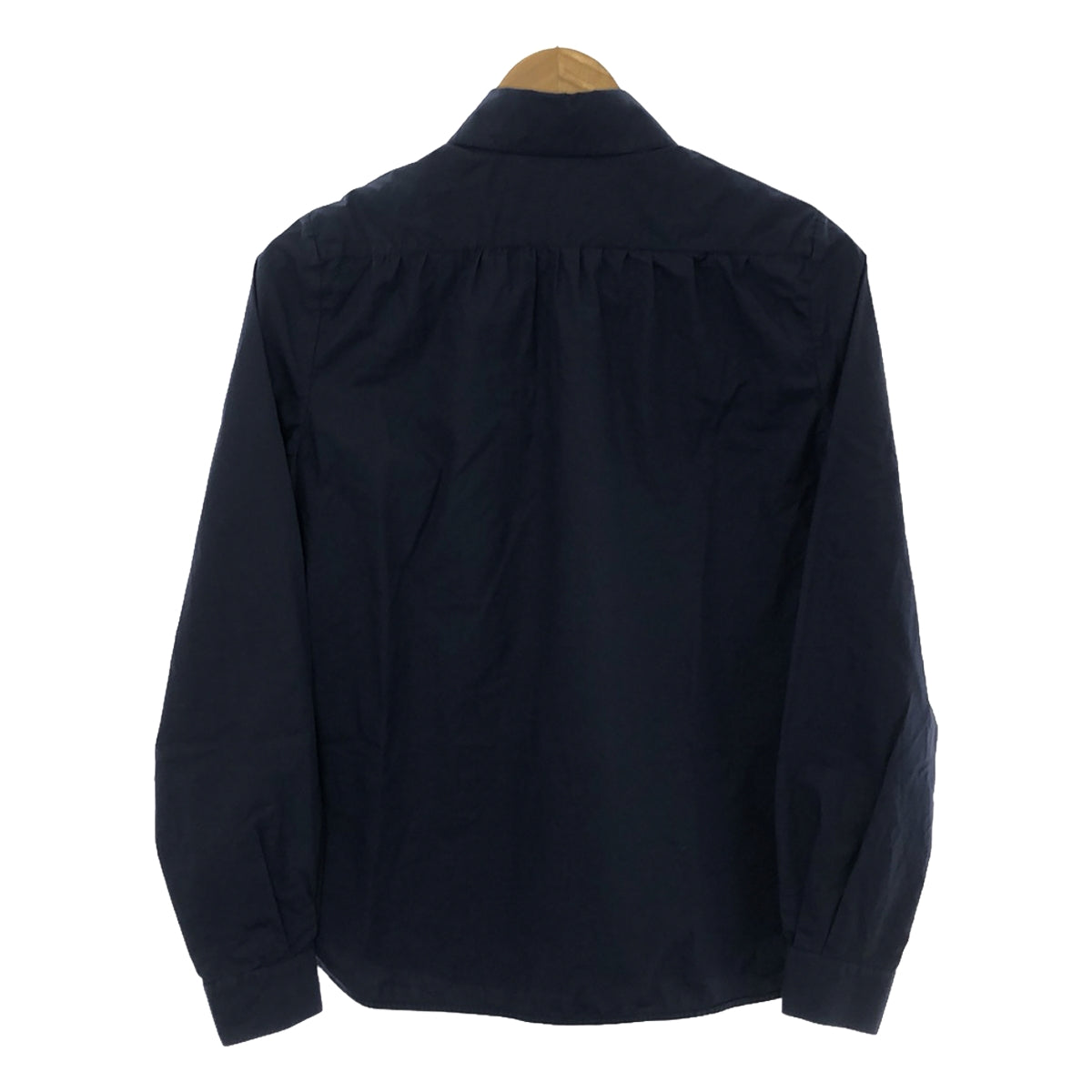 BALENCIAGA | Cotton fly front back gathered regular collar shirt | Size 36 | Navy | Women's