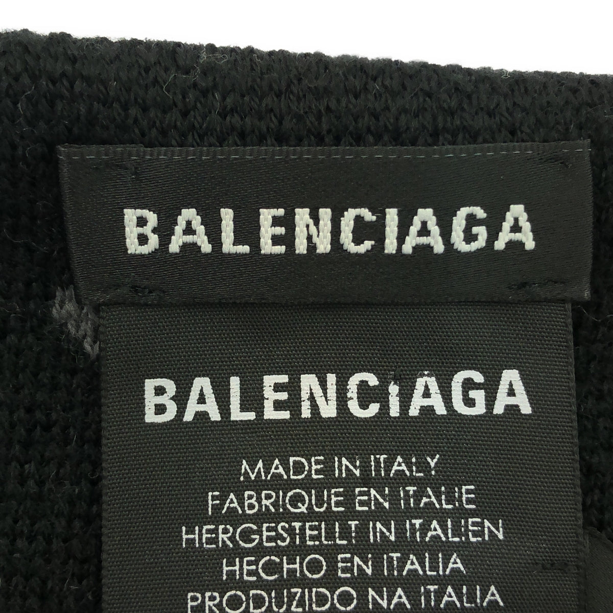 【美品】  BALENCIAGA / バレンシアガ | ロゴ フットボール マフラー | ブラック | メンズ