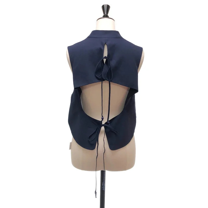 Mame Kurogouchi / マメクロゴウチ | 2024SS | Cording Embroidery Detail Cotton Vest / エンブロイダリー バックオープン ベスト | 3 | レディース