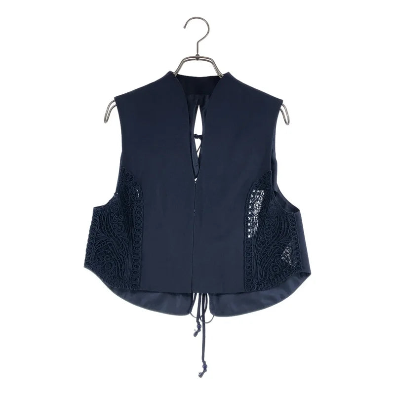 Mame Kurogouchi / マメクロゴウチ | 2024SS | Cording Embroidery Detail Cotton Vest / エンブロイダリー バックオープン ベスト | 3 | レディース