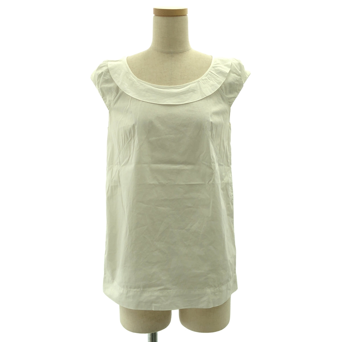 miu miu / 뮤우 뮤 | 코튼 라운드 컬러 민소매 셔츠 | 36 | 여성