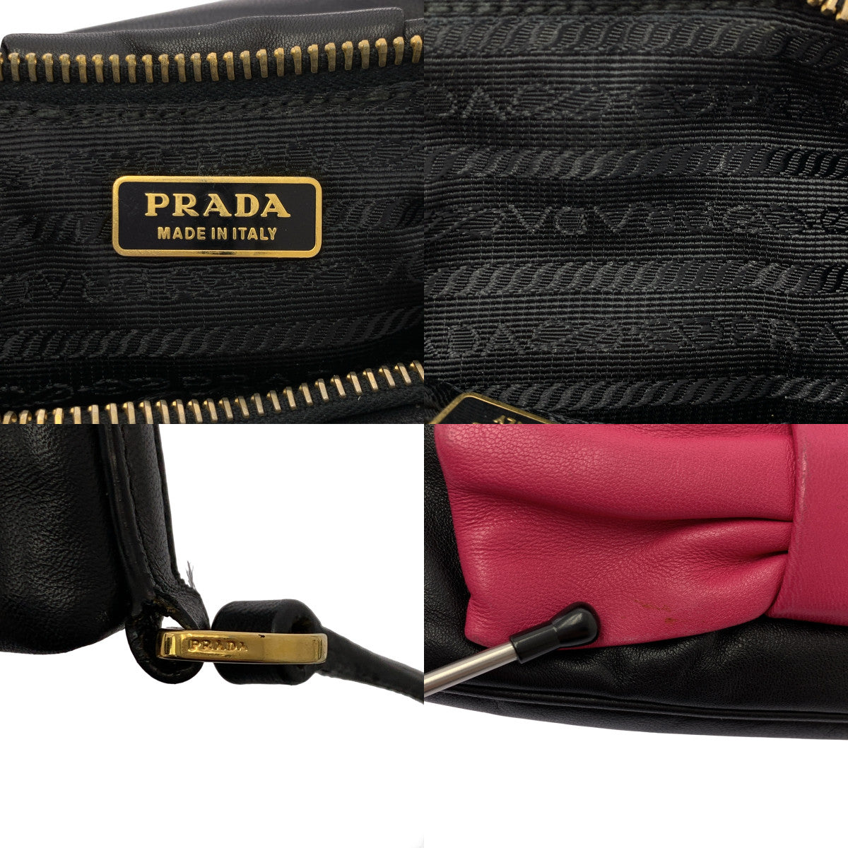 PRADA / 프라다 | 가죽 바이 컬러 리본 핸드백 |