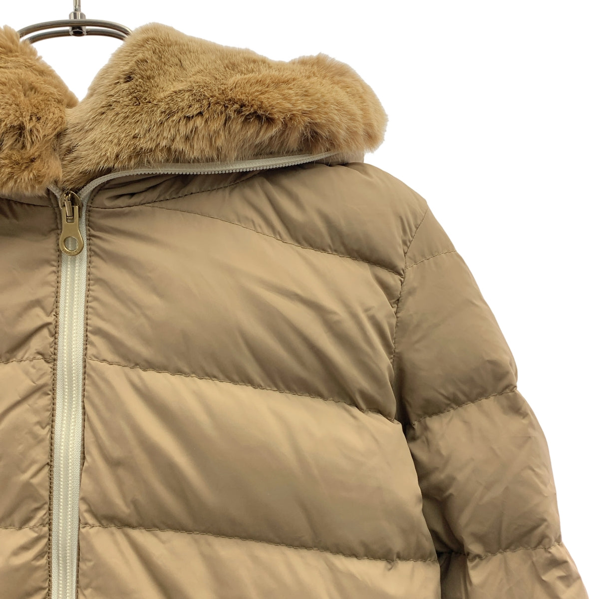 DUVETICA / DUVETICA | CARYSDUE / CARYSDUE 標誌款羽絨外套 / 可拆卸毛草連帽 | 40 | 米灰色系 | 女士