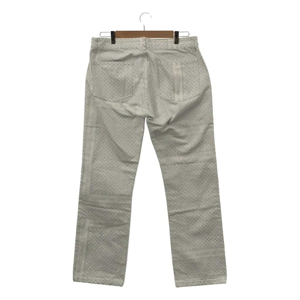 COMME des GARCONS HOMME / 컴데 갤슨 옴므 | 2004SS | 체커 플래그 로고 바지 | M | 화이트/라이트 블루 | 남성
