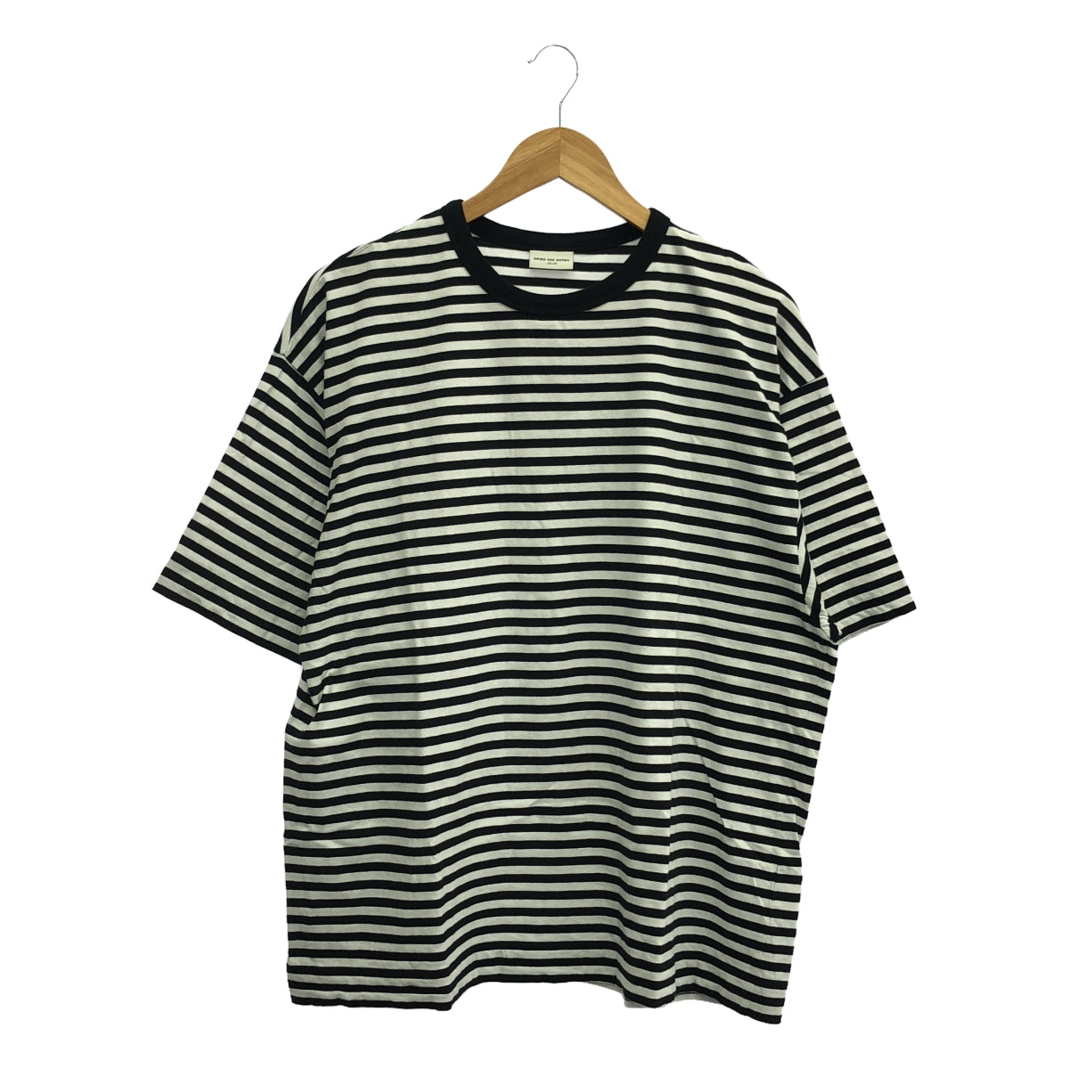 DRIES VAN NOTEN / ドリスヴァンノッテン | コットン ボーダー クルーネック オーバー Tシャツ カットソー | S | メンズ