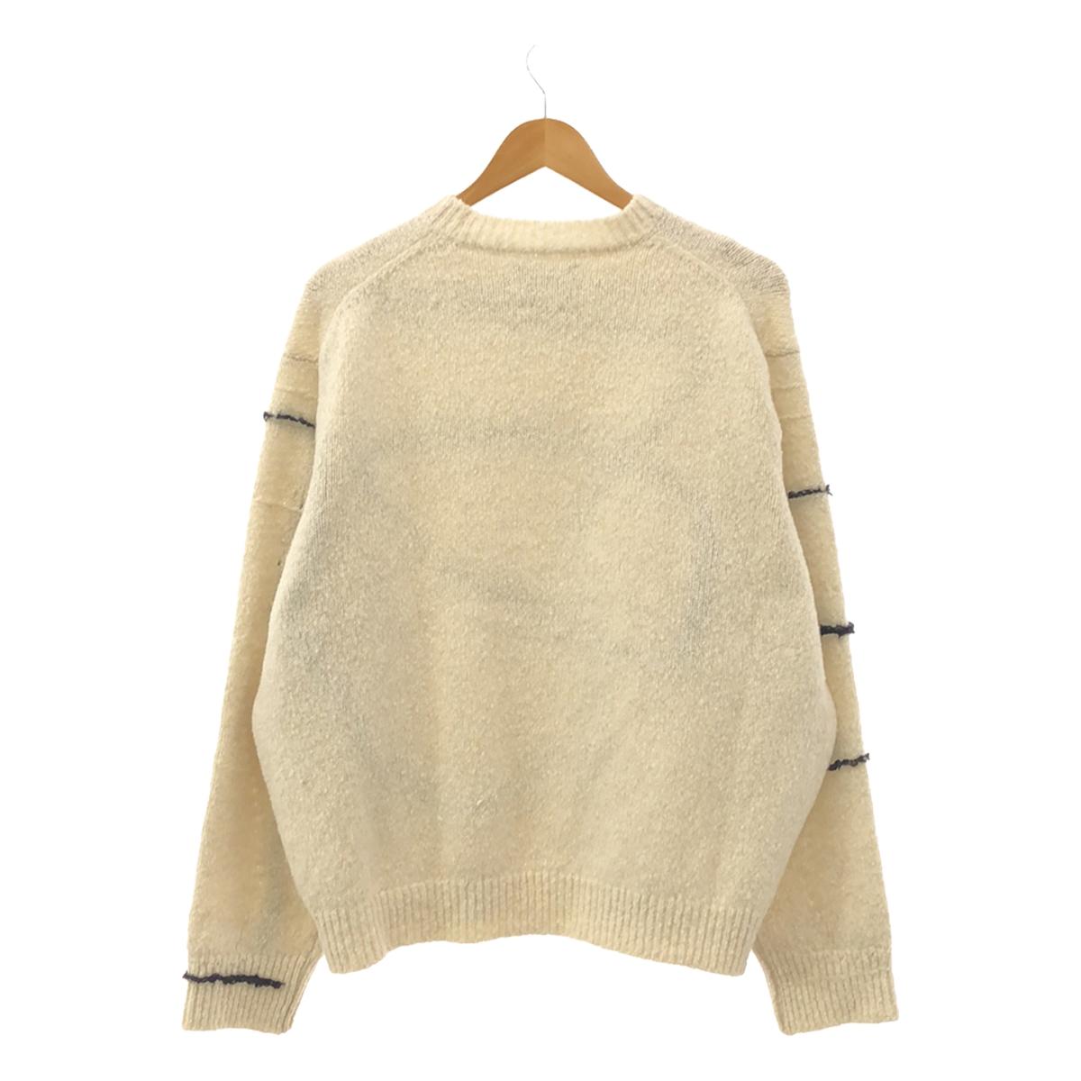 YOKE / ヨーク | 2023AW | CONTINUOUS LINE EMBROIDERY SWEATER / クルーネック オーバー ニット | 1 | メンズ