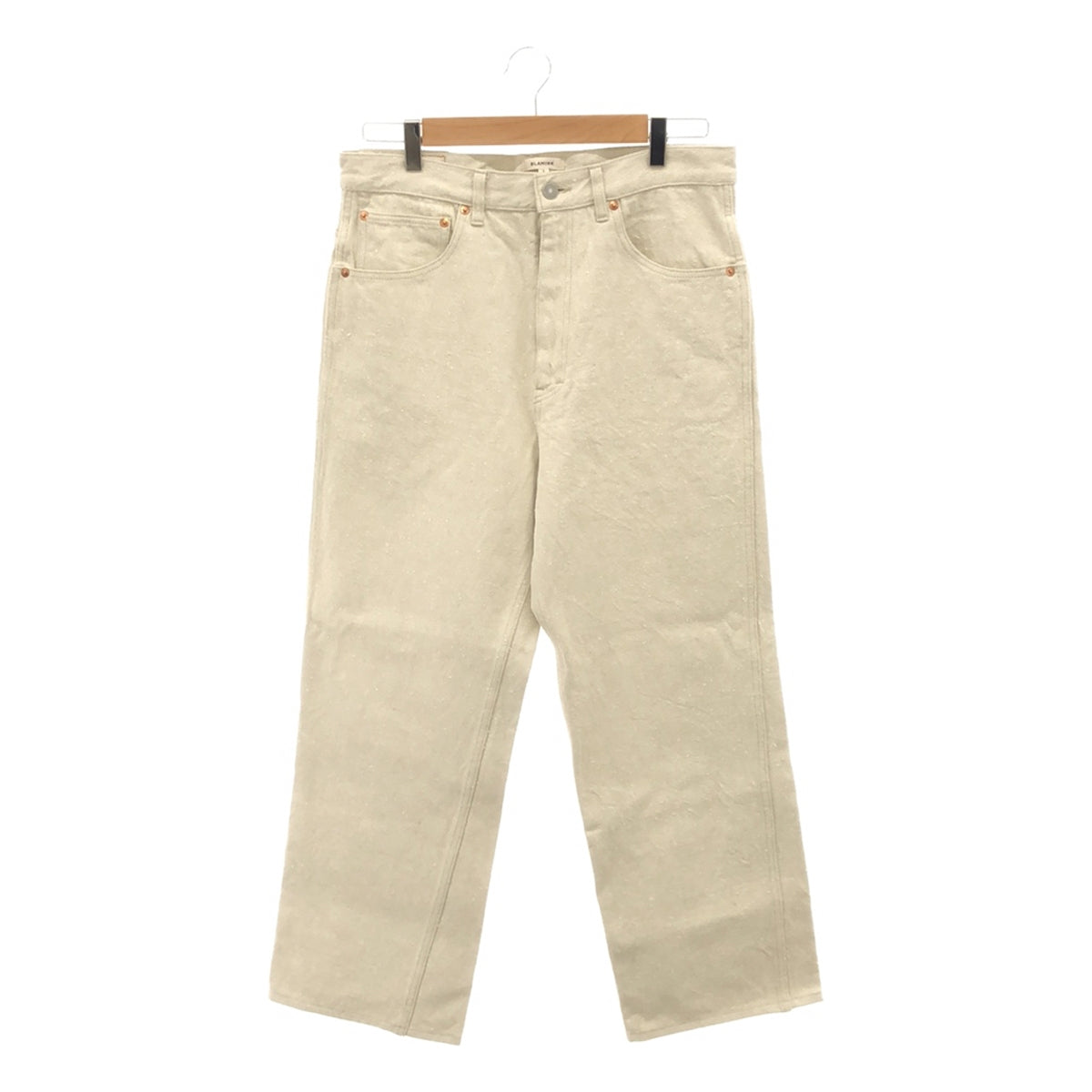 [Good Condition] BLAMINK | Cotton Nep 5P Wide Denim Pants | 1 | Ivory | Women's