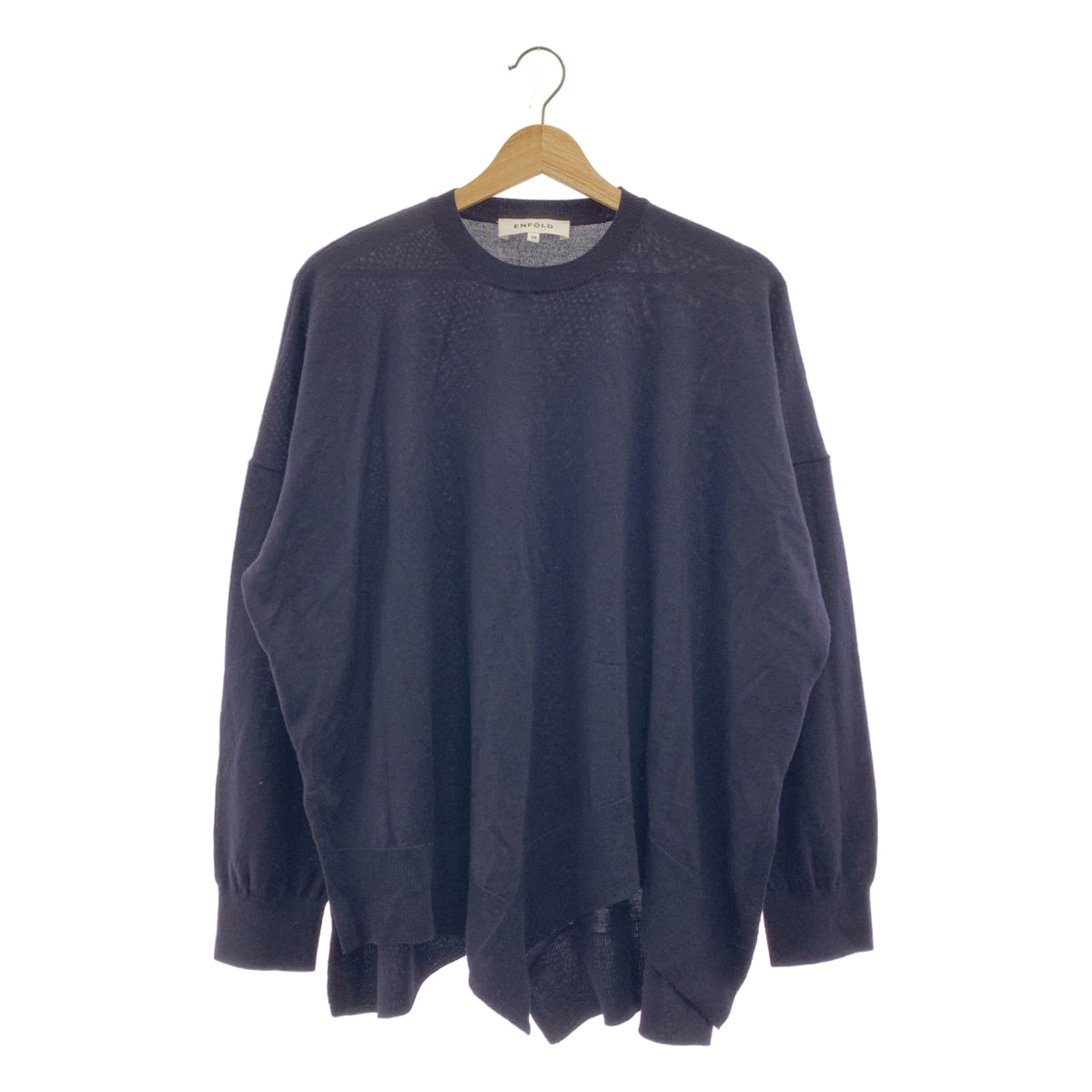 ENFOLD | 波浪下擺套頭衫 / 不對稱寬鬆針織毛衣 | 尺寸 38 | 女款
