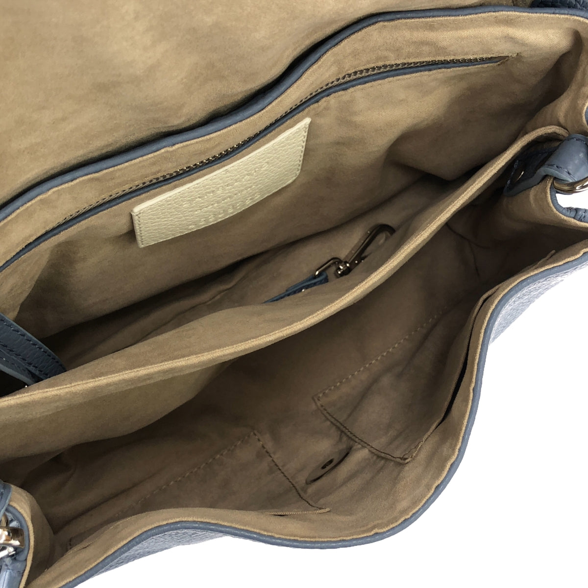 [品相良好] ZANELLATO |每日郵報 |帶側飾釘的雙向肩帶皮革手提包 |藍色 |女性的