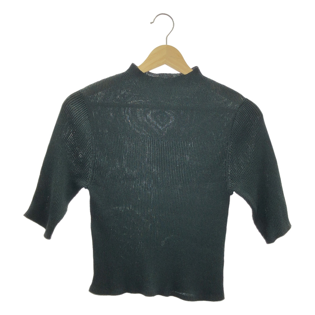 MIESROHE / ミースロエ | デザインRIB ハーフスリーブ ラメニット | F | レディース