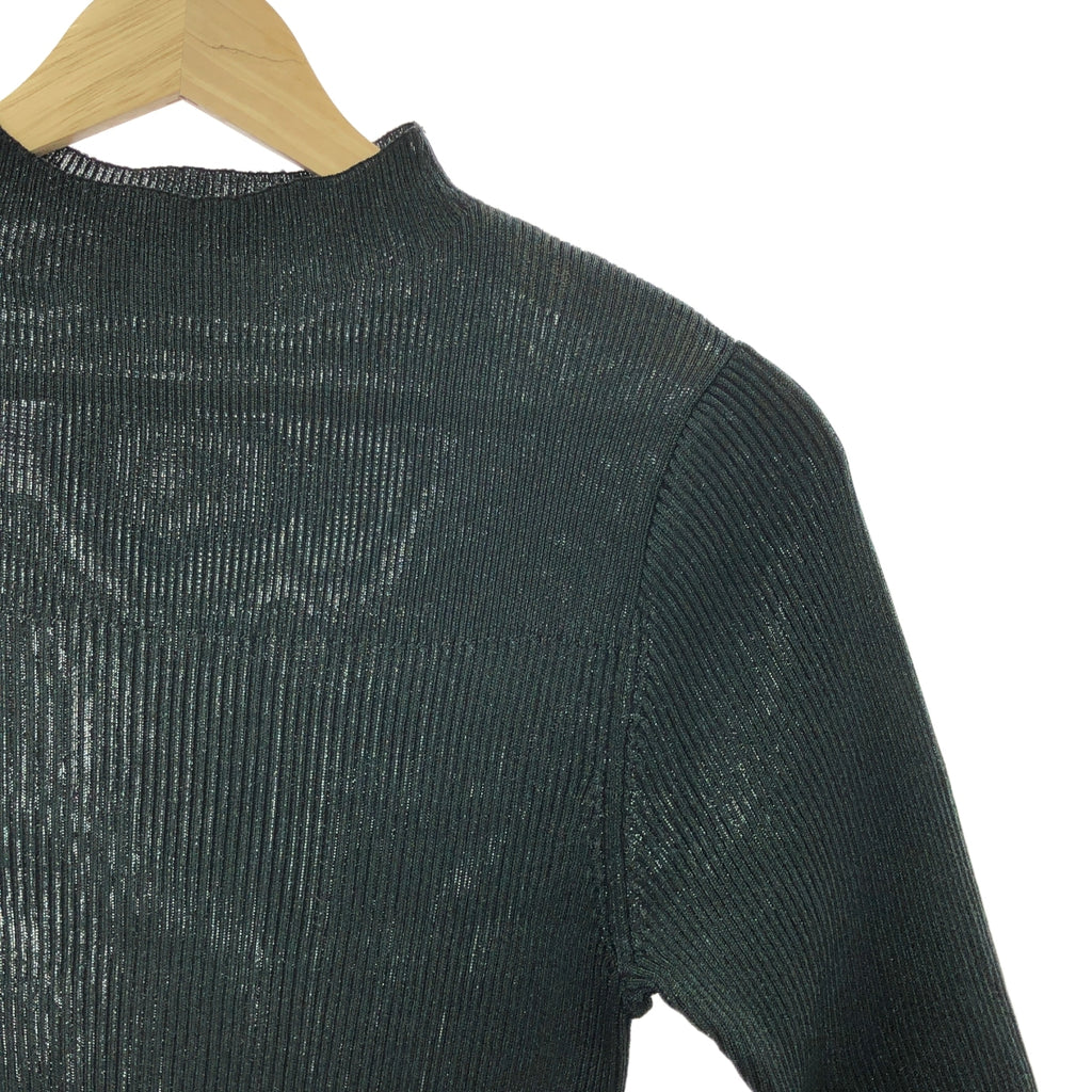 MIESROHE / ミースロエ | デザインRIB ハーフスリーブ ラメニット | F | レディース