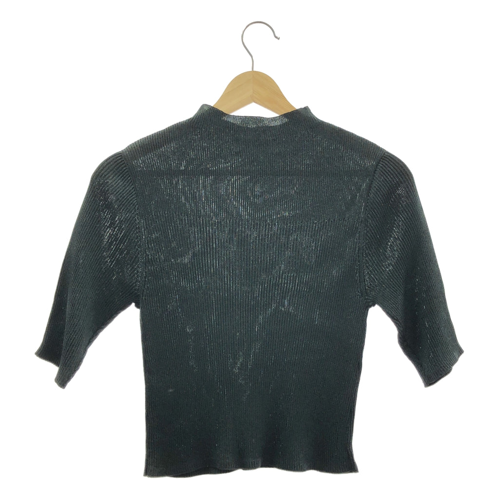 MIESROHE / ミースロエ | デザインRIB ハーフスリーブ ラメニット | F | レディース