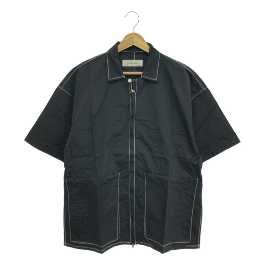 【신품】 prasthana / 프라스타나 | east wind work shirt 반소매 셔츠 | M | 블랙 | 남성