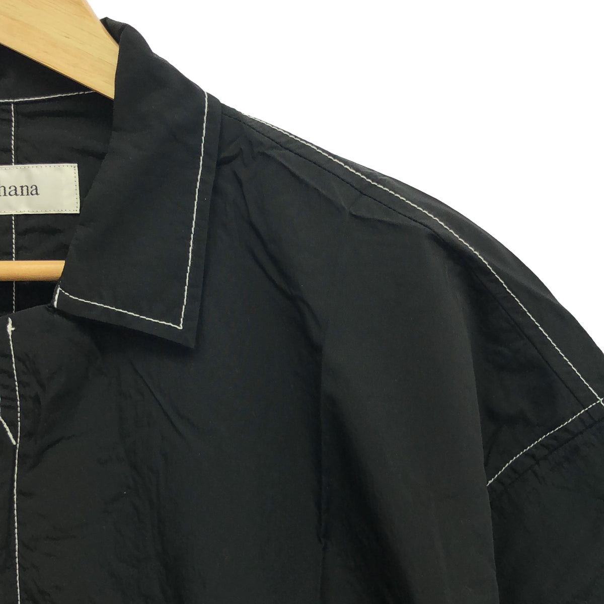 【新品】  prasthana / プラスターナ | east wind work shirt 半袖シャツ | M | ブラック | メンズ