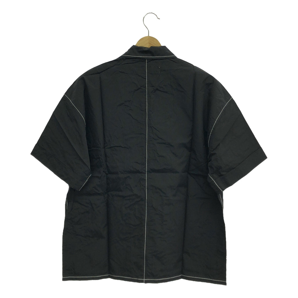 【신품】 prasthana / 프라스타나 | east wind work shirt 반소매 셔츠 | M | 블랙 | 남성