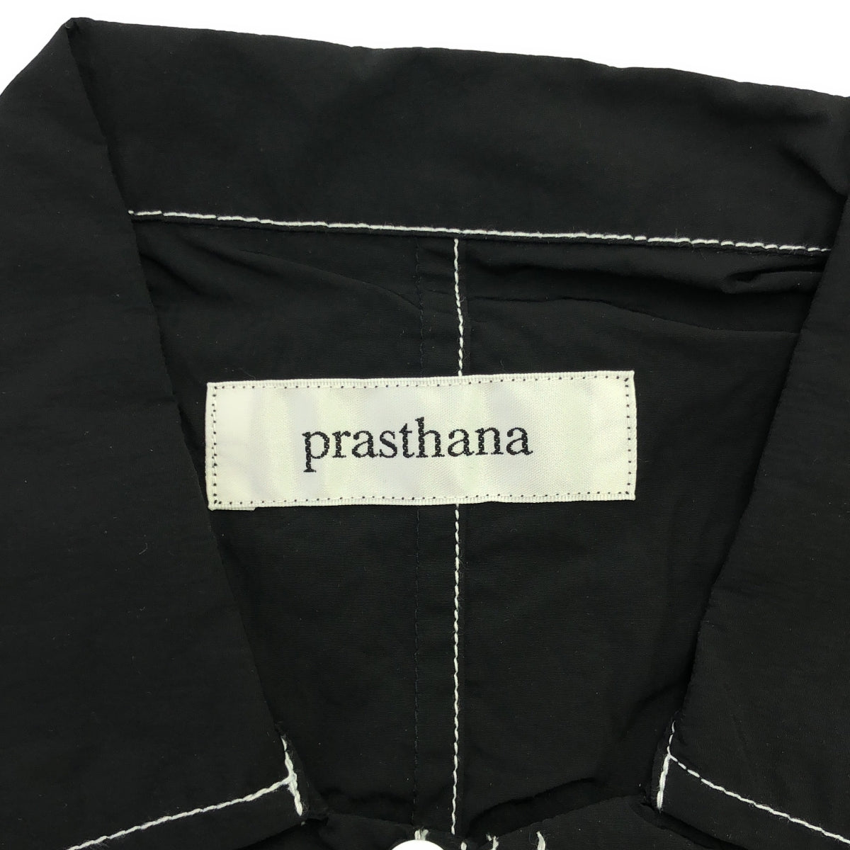 【新品】  prasthana / プラスターナ | east wind work shirt 半袖シャツ | M | ブラック | メンズ