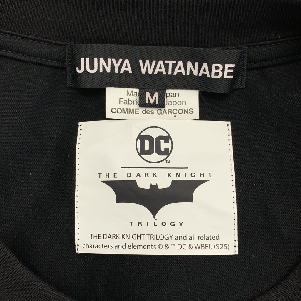 JUNYA WATANABE / 준야 와타나베 | 2025SS | Dark Knight × 체크 무늬 실크 스카프 도킹 T 셔츠 | M | 여성