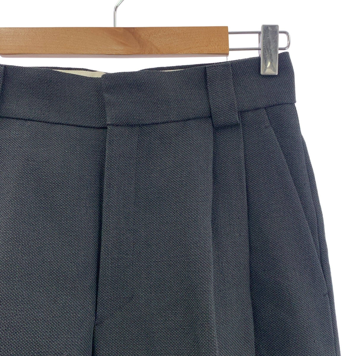 Chaos | 亞麻混紡褶皺寬褲 | 36碼 | 炭黑色 | 女款