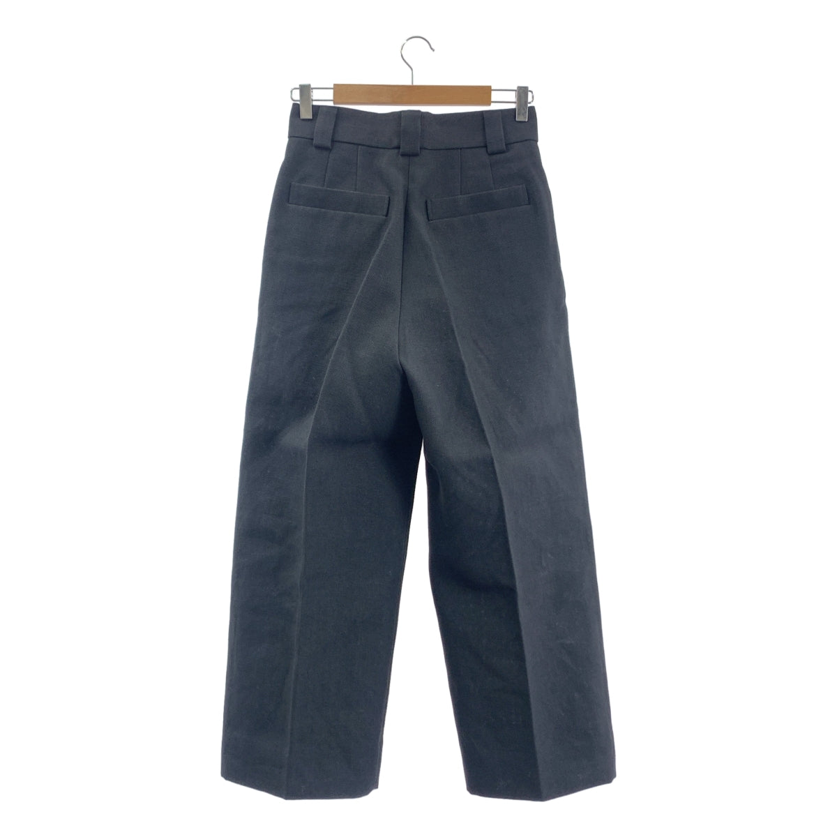 Chaos | 亞麻混紡褶皺寬褲 | 36碼 | 炭黑色 | 女款