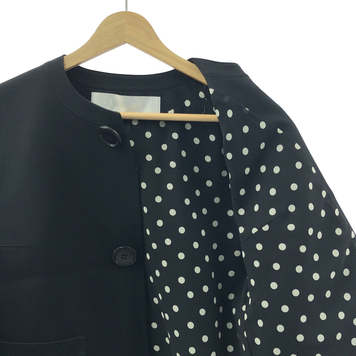 tao COMME des GARCONS / 타오콤 데 갤슨 | AD2022 | 울 갸바 후 염색 도트 안감 재킷 | M |