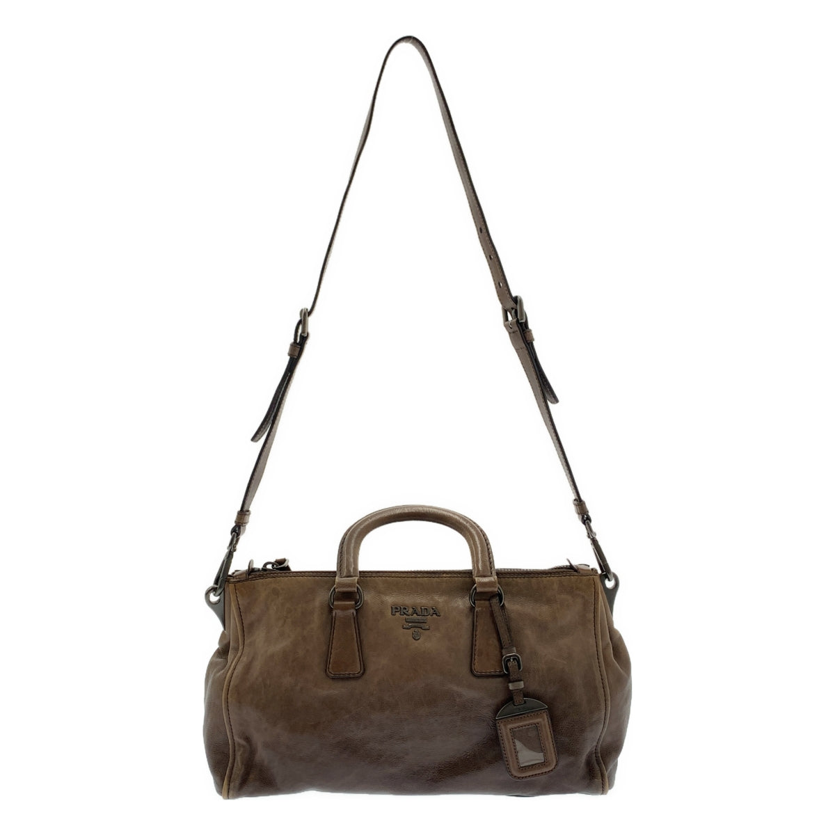 PRADA / 프라다 | 가죽 그라데이션 2way 숄더백 / BL0739 | 브라운 |