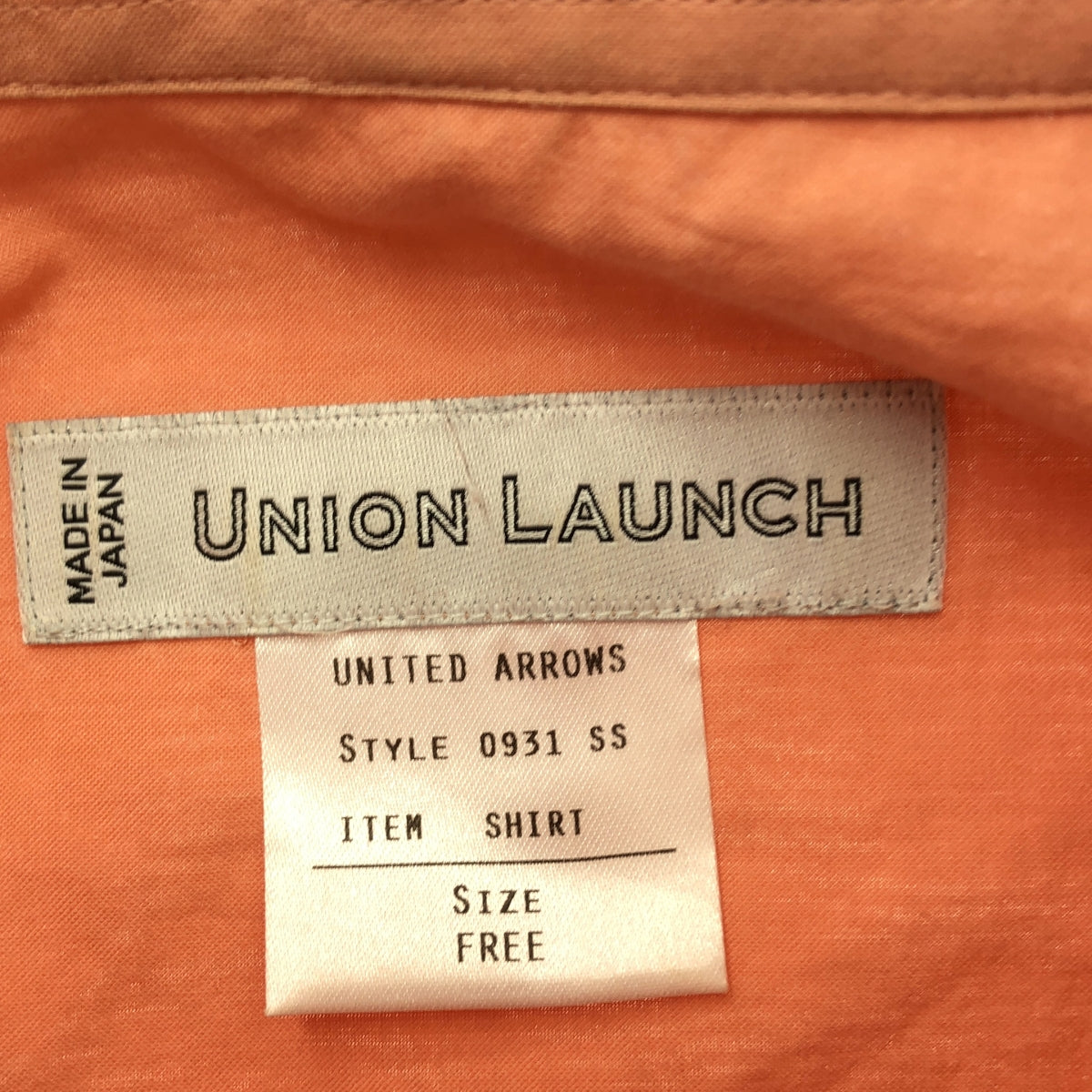 UNION LAUNCH / ユニオンランチ | コットンノーカラーシャツ | FREE | サーモンピンク | レディース