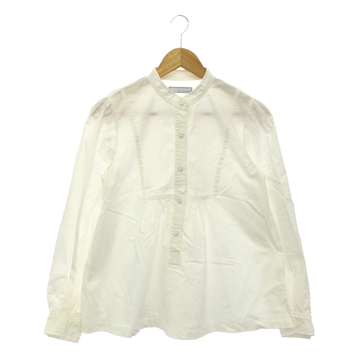 Ron Herman / Ron Herman | × TEN / Ten Gathered Sleeve Band Collar Shirt Blouse | XS | Women's