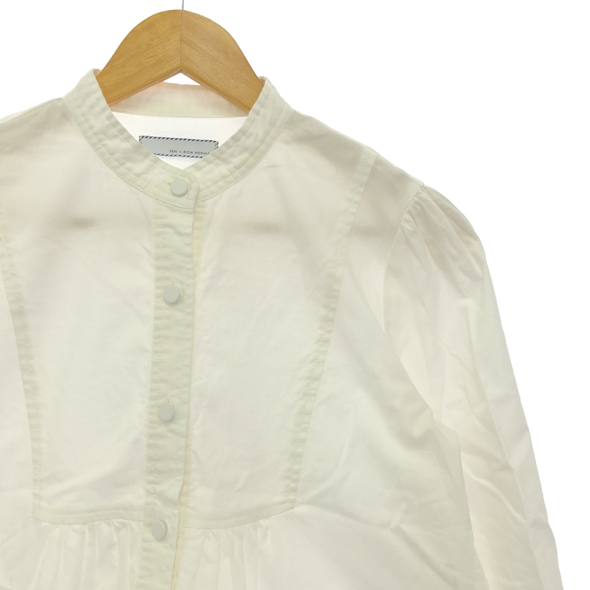 Ron Herman / Ron Herman | × TEN / Ten Gathered Sleeve Band Collar Shirt Blouse | XS | Women's