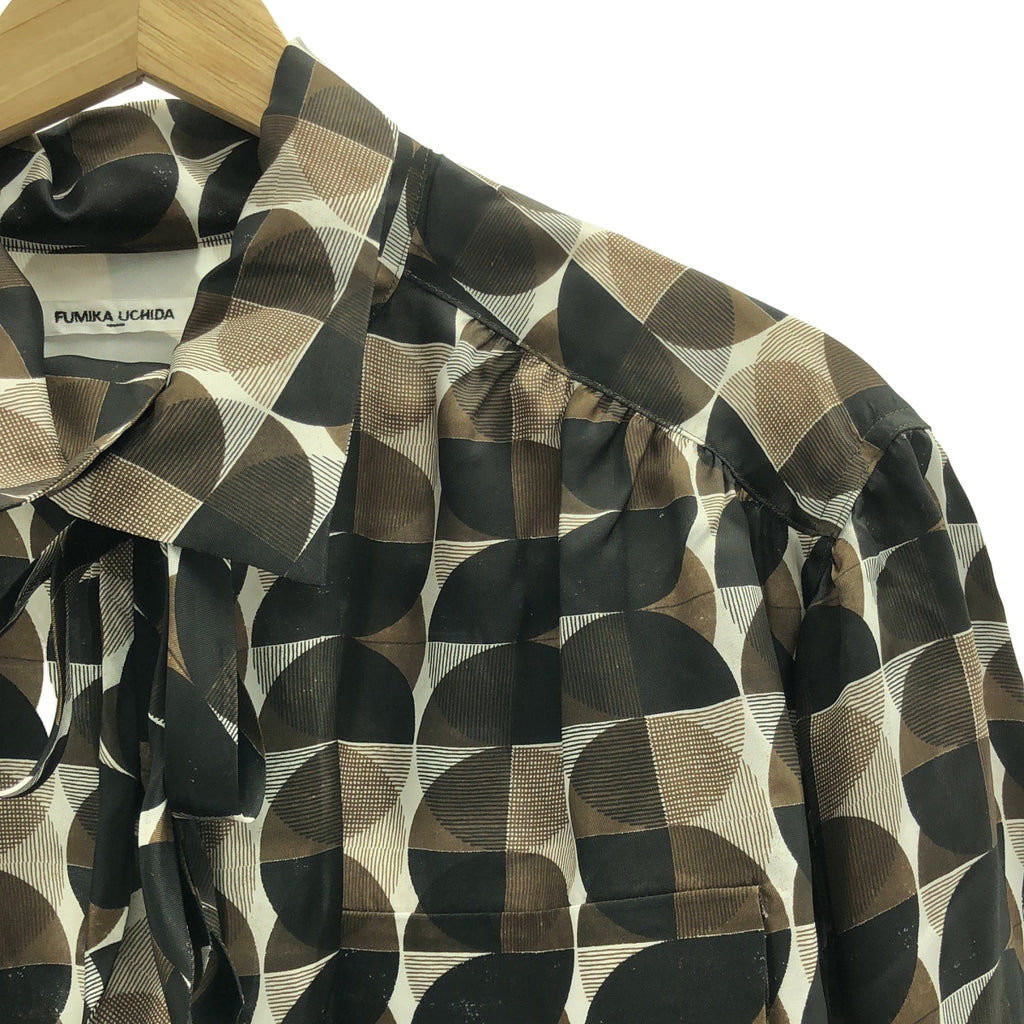 FUMIKA UCHIDA / フミカウチダ | 2025AW | GEOMETRIC PATTERN PRINTED BLOUSE ジオメトリックパターン ブリント ブラウス | 36 | レディース