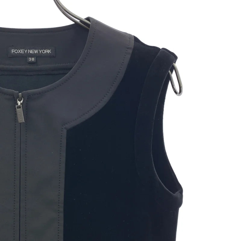 FOXEY NEW YORK / フォクシーニューヨーク | ベロア 切替 ノースリーブワンピース | 38 | レディース