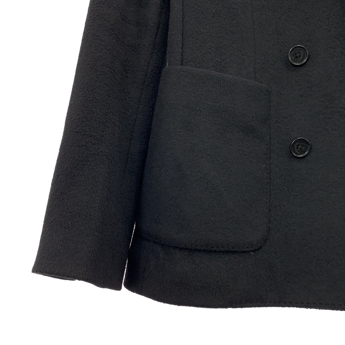 【美品】  POLO RALPH LAUREN / ポロラルフローレン | Logo Crest Brushed Blazer / 装飾 ロゴクレスト ブラッシュド ダブルブレスト ブレザー ジャケット | 2 | ブラック | レディース