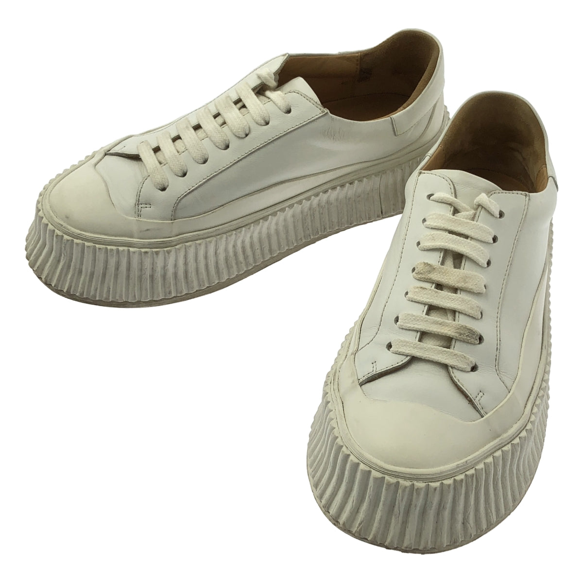 JIL SANDER | 皮革厚底運動鞋 | 36碼 | 白色 | 女款