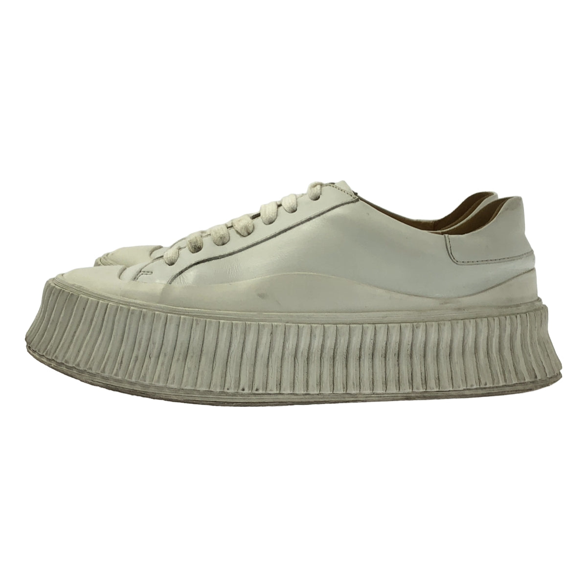 JIL SANDER / ジルサンダー | レザー プラットフォームスニーカー | 36 | ホワイト | レディース