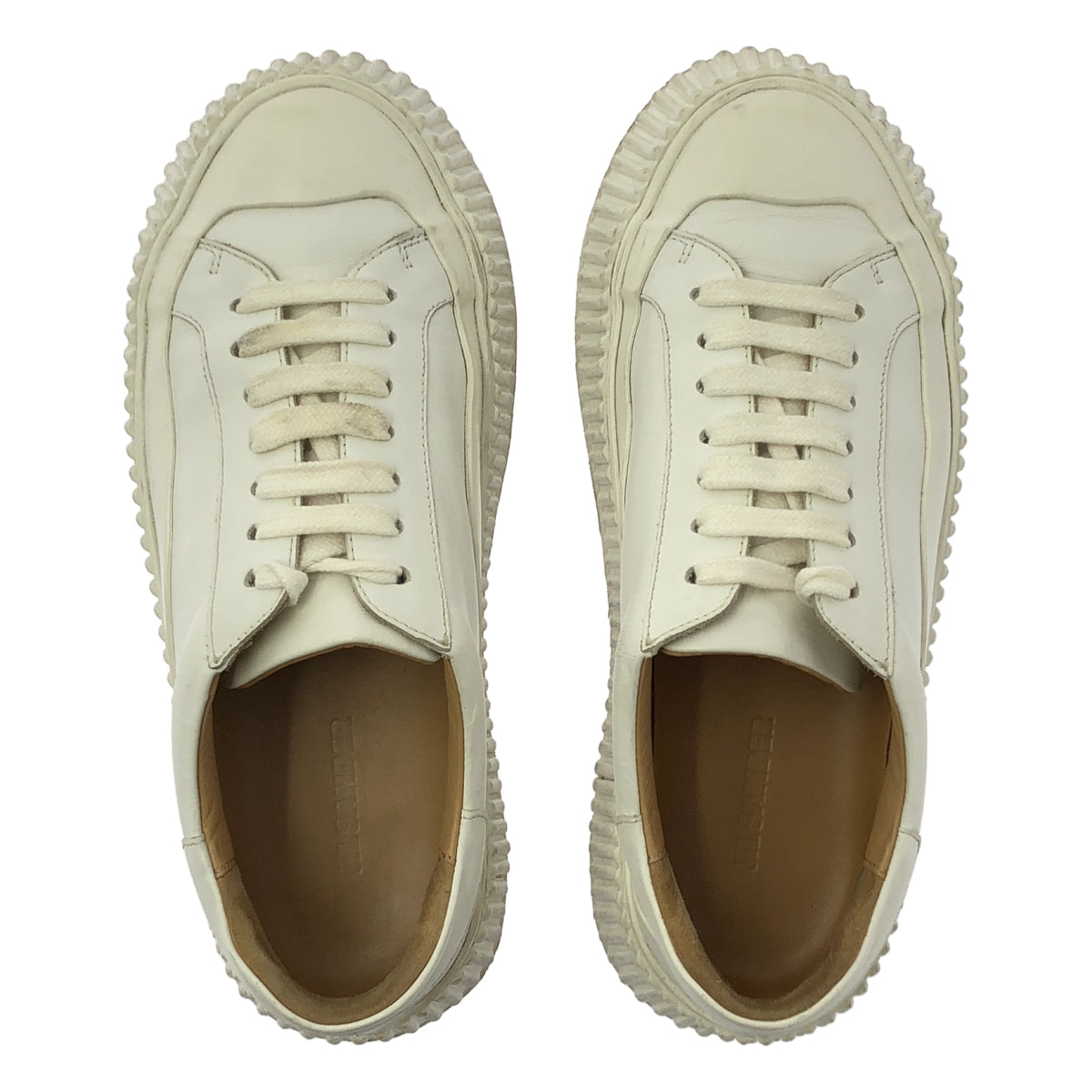 JIL SANDER / ジルサンダー | レザー プラットフォームスニーカー | 36 | ホワイト | レディース