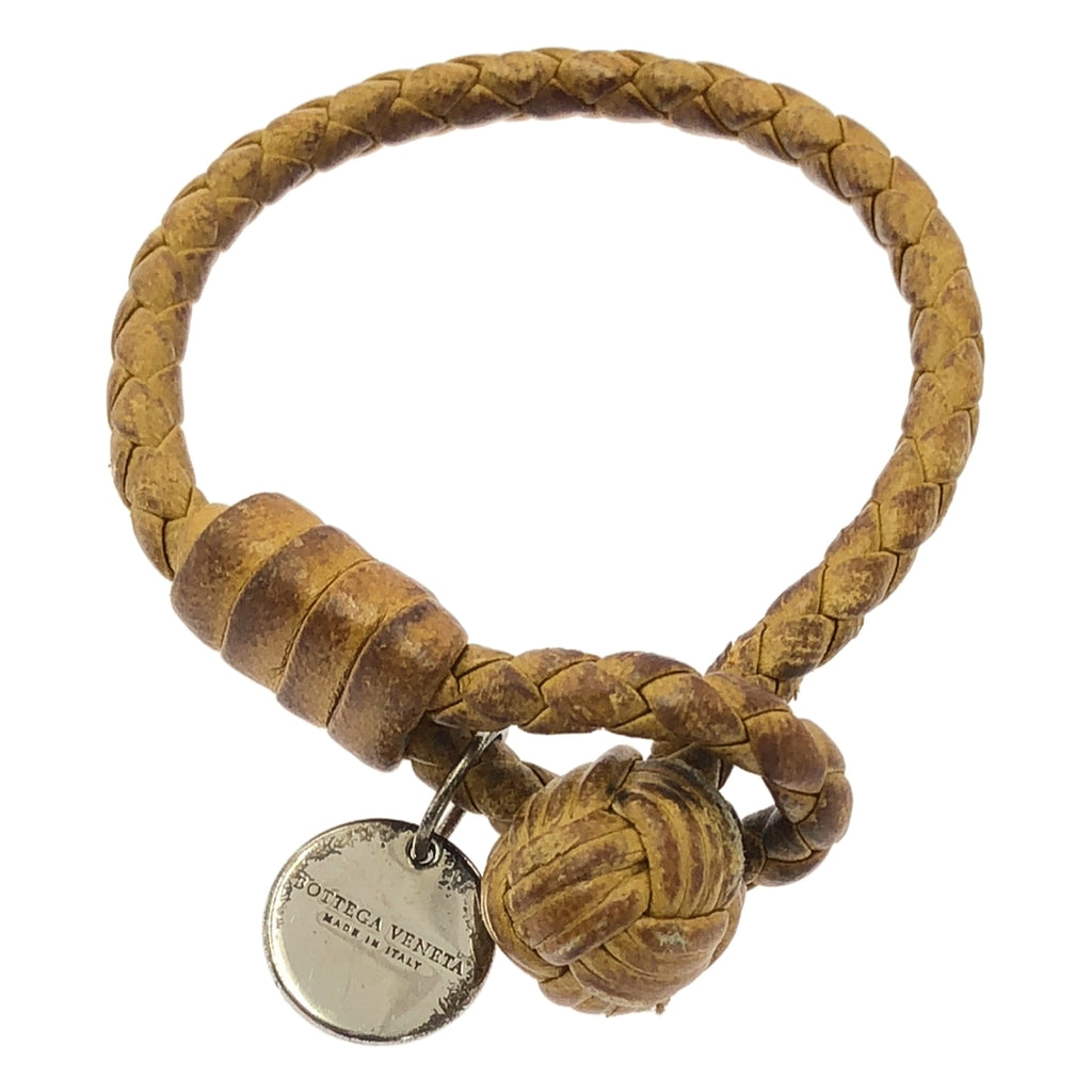 BOTTEGA VENETA / 보테가 베네타 | 가죽 인트레치아토 팔찌 | 브라운 | 여성