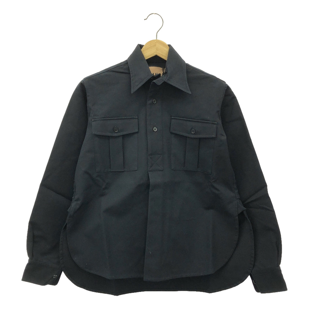 【美品】  Plan C / プランシー | SHIRT L/S COMPACT COTTON FAILLE コットン シャツ | 36 | BLUE BLACK | レディース