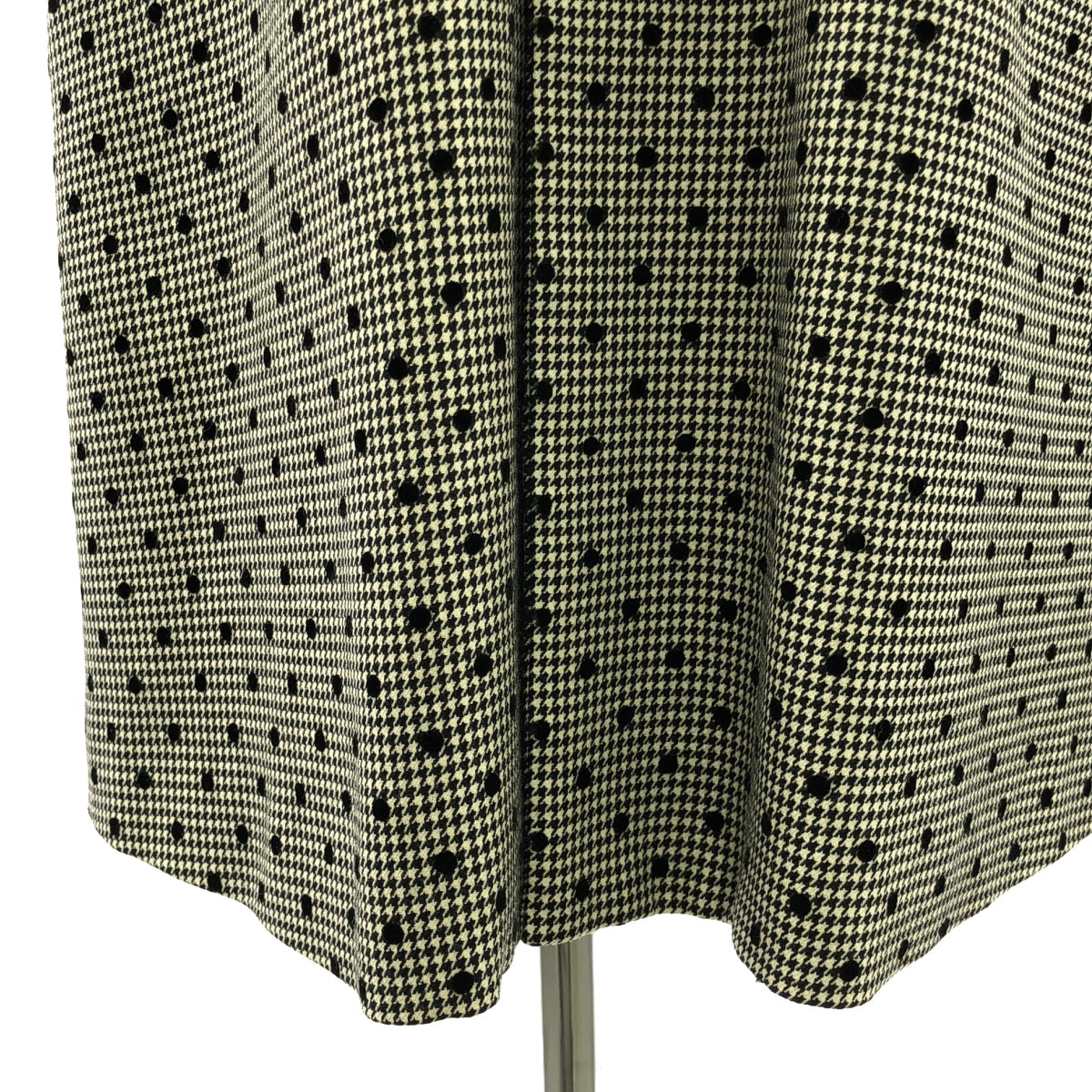 tricot COMME des GARCONS | Wool dot houndstooth coat | M | Black/White | Women's