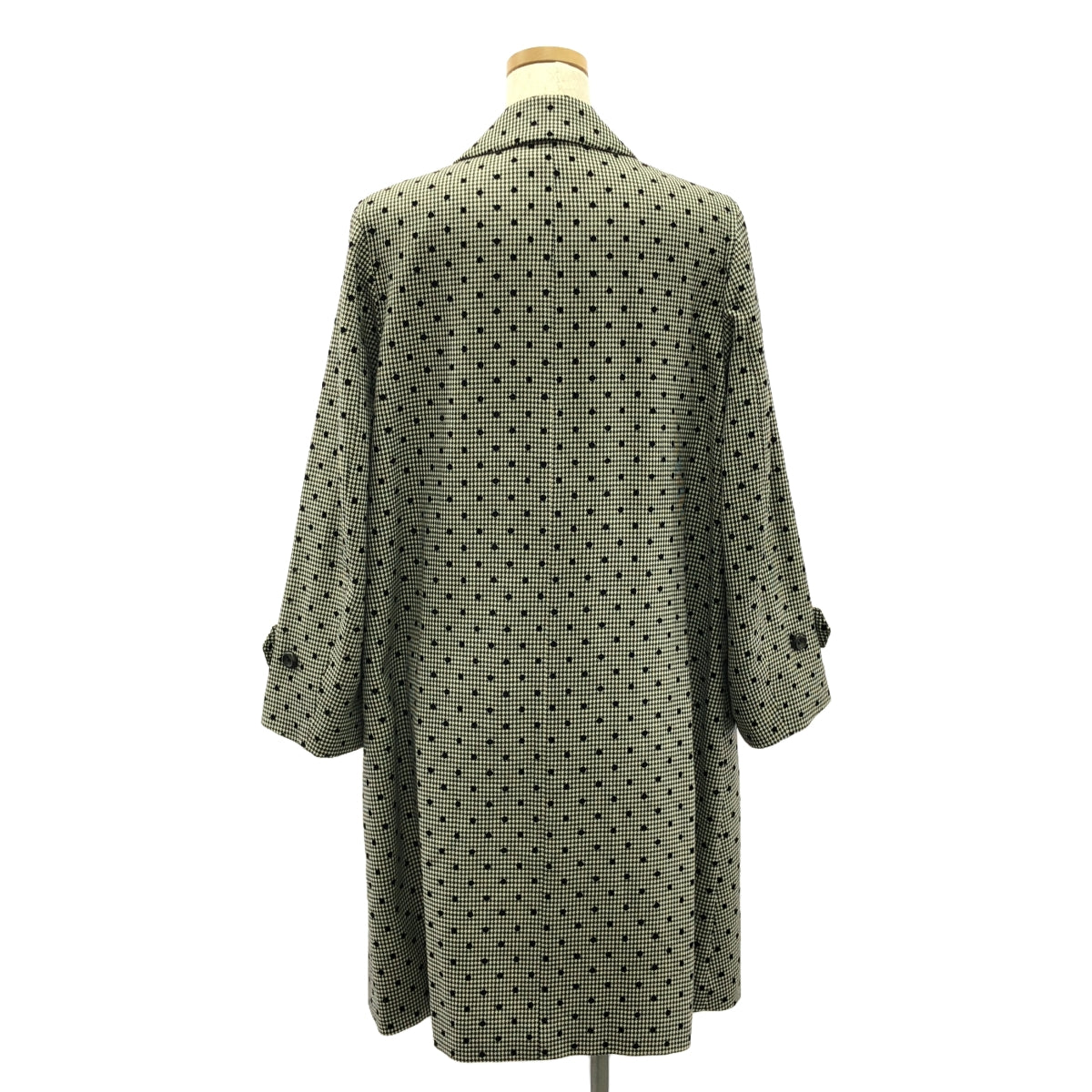 tricot COMME des GARCONS | Wool dot houndstooth coat | M | Black/White | Women's