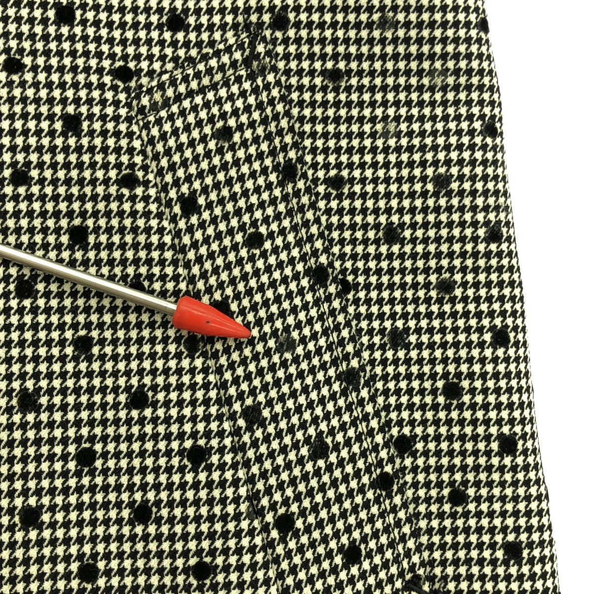 tricot COMME des GARCONS | Wool dot houndstooth coat | M | Black/White | Women's