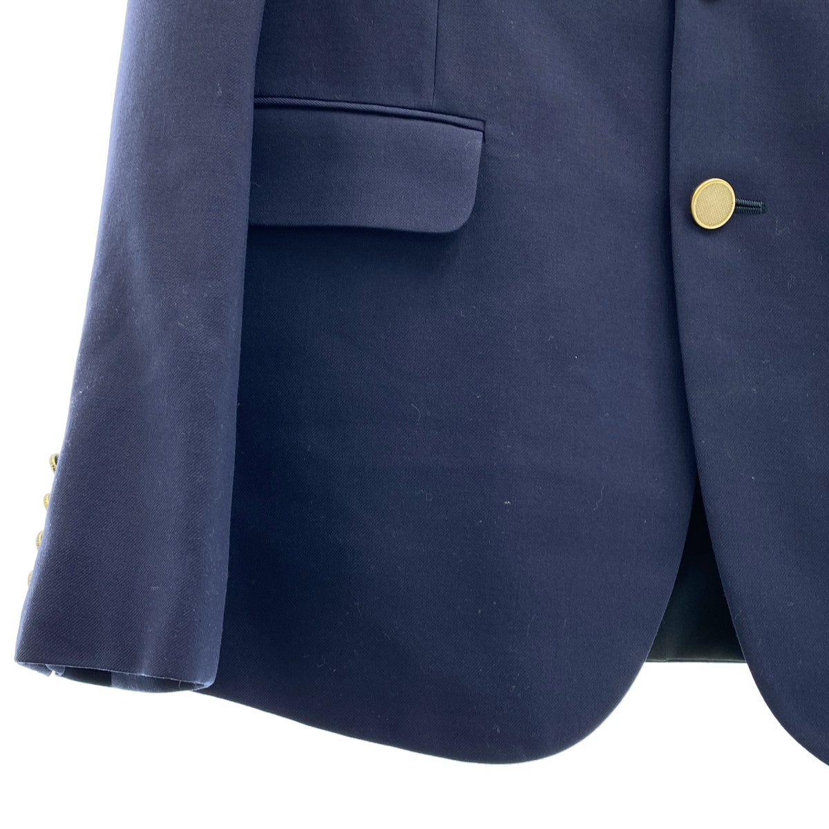 SAINT LAURENT PARIS | 金色扣環缺口翻領羊毛修身外套 | 尺寸 48 | 男款