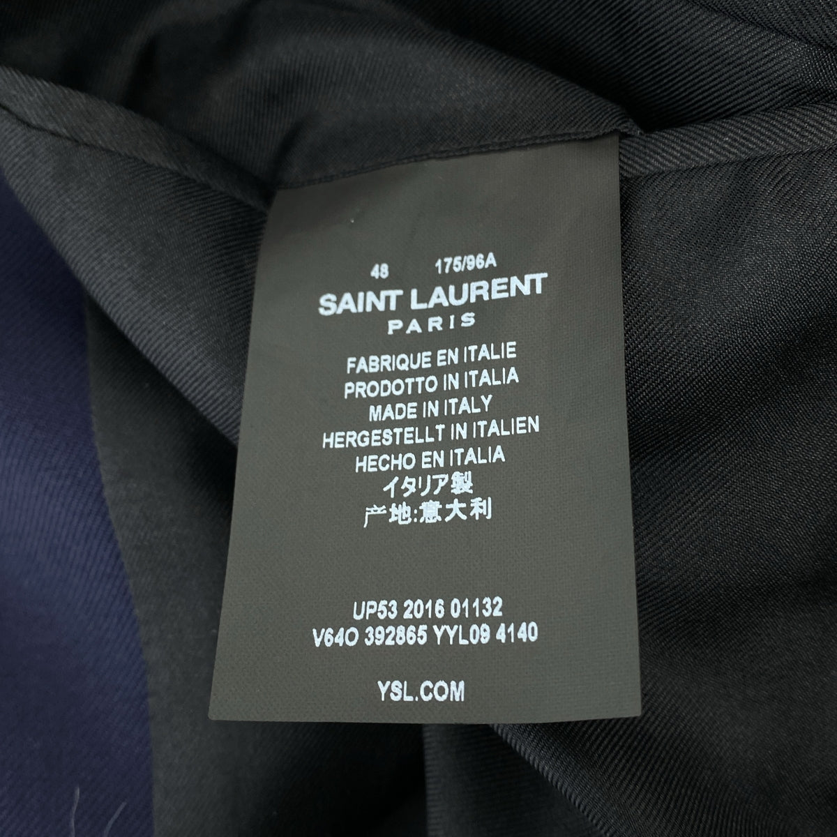 SAINT LAURENT PARIS / サンローランパリ | ウール 金ボタン ノッチドラペル テーラードジャケット | 48 | メンズ