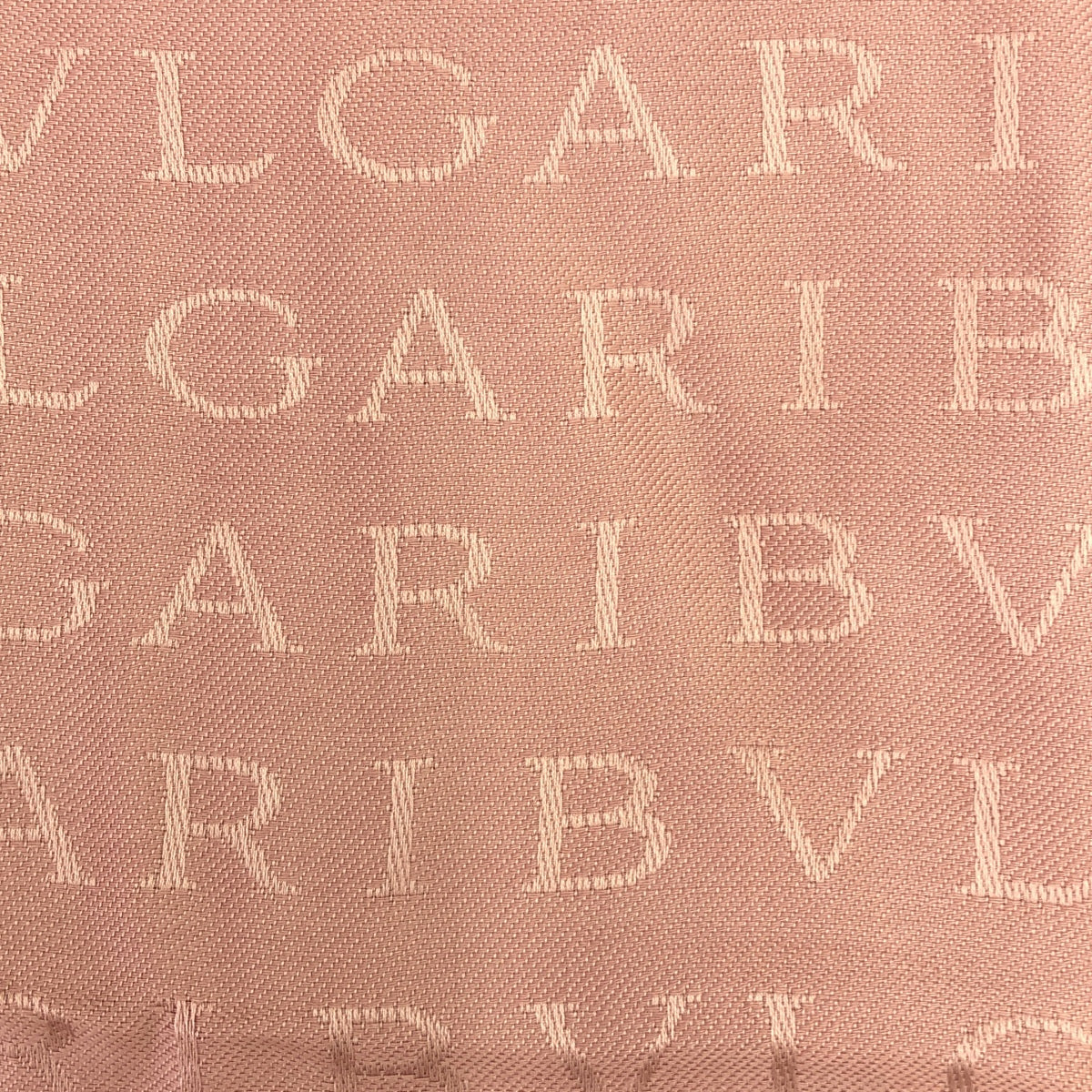 [Beautiful Condition] BVLGARI | Stole Lettere Maxi / Silk Wool All-Over Logo Fringe Large Stole / Unisex | Pink