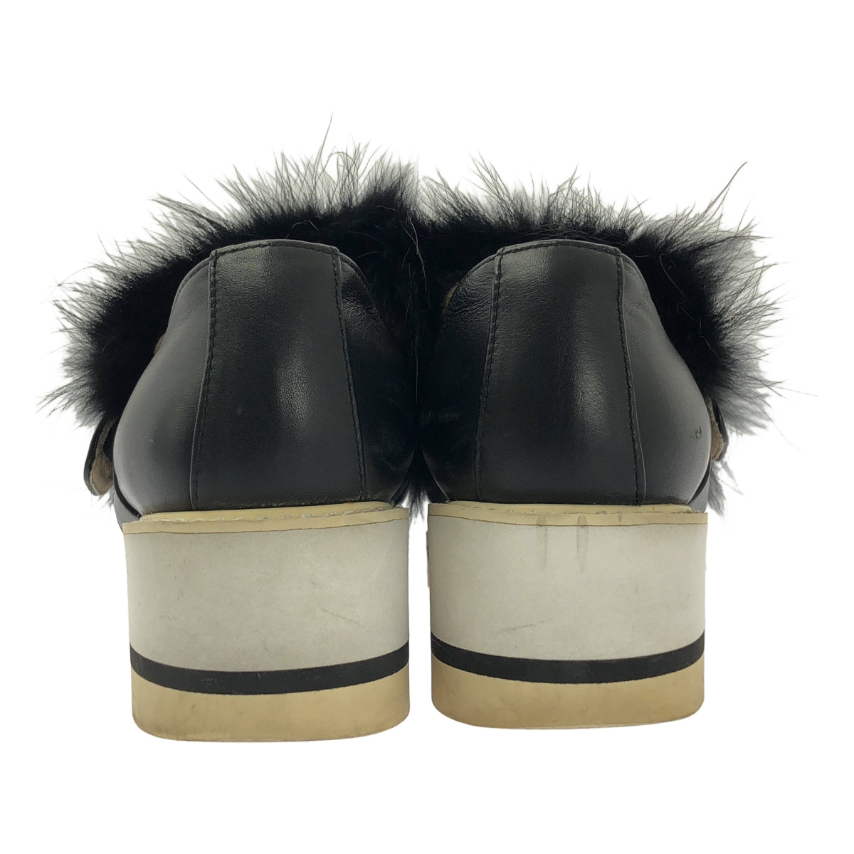 UN3D / アンスリード | レザー ベルテッド ファー シューズ | ブラック | レディース