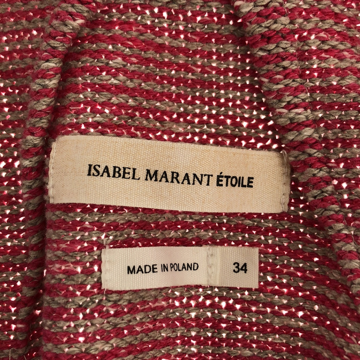 ISABEL MARANT ETOILE / 이사벨 마란에투알 | 지퍼 업 노 컬러 니트 가디건 재킷 | 34 | 레드 | 여성