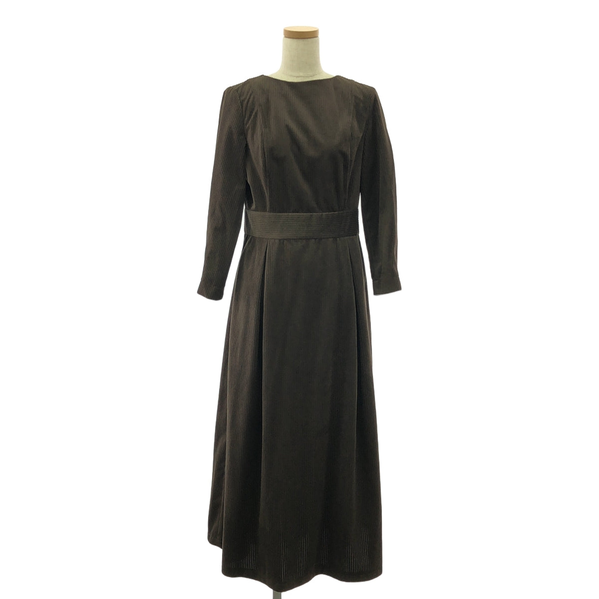 foufou / foufou |燈芯絨圓領連身裙 / 燈芯絨連身裙 | 1 |棕色 |女性的