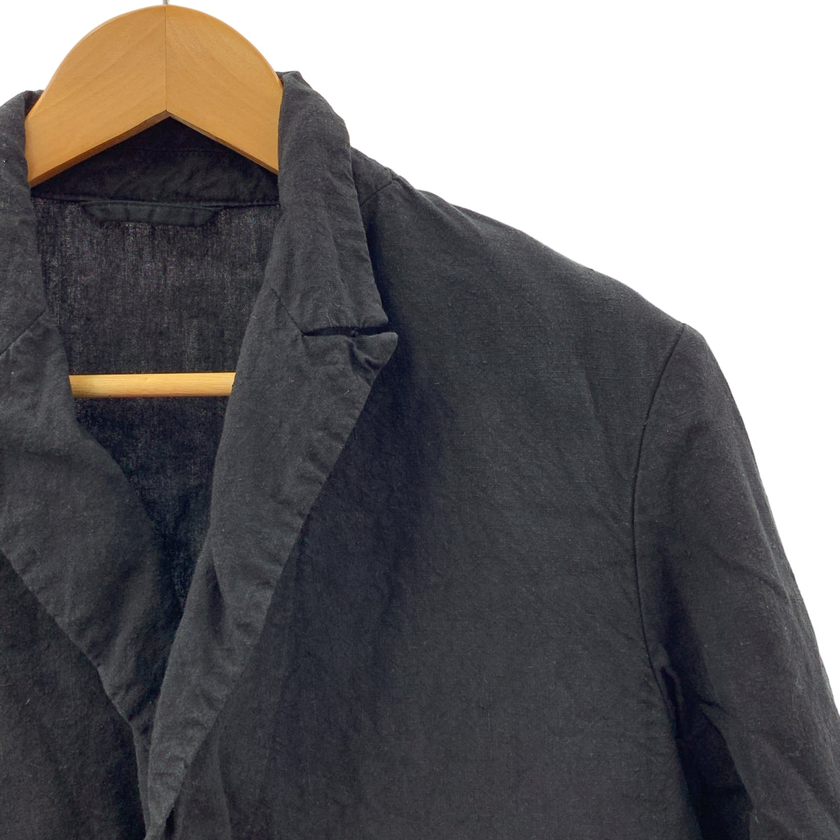 CONFECT / コンフェクト | セットアップ リネン 製品染め シングルジャケット / タック スラックス パンツ | 3 | ブラック | メンズ