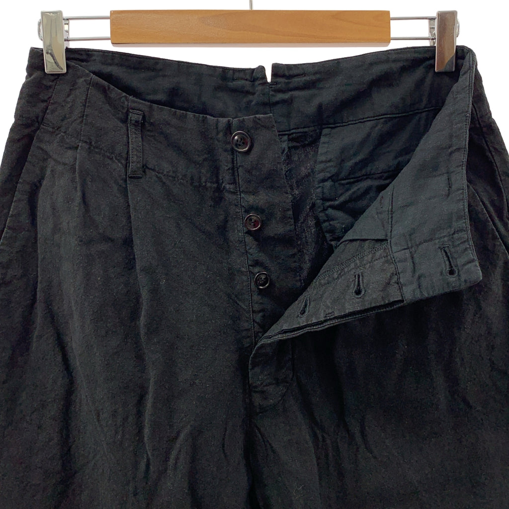 CONFECT / コンフェクト | セットアップ リネン 製品染め シングルジャケット / タック スラックス パンツ | 3 | ブラック | メンズ